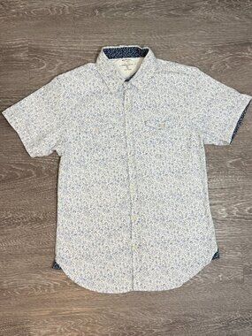 Paper Denim & Cloth Advanced Stretch Floral Shirt - White/Blue Size L
